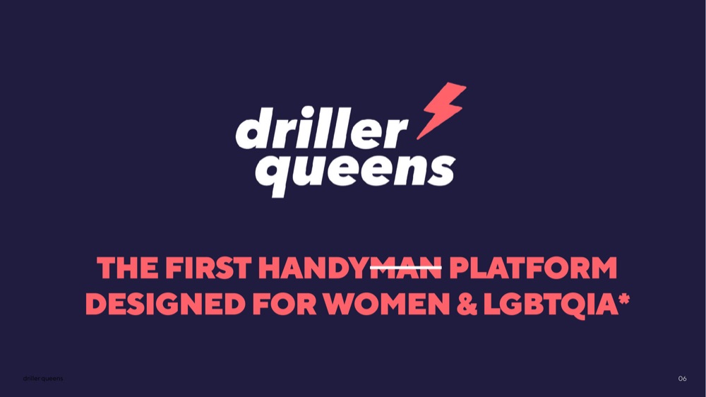 Driller Queens pitch deck spread
